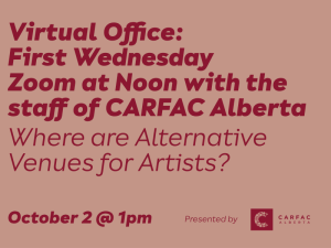 Wednesday Zoom | Where are Alternative Venues for Artists?